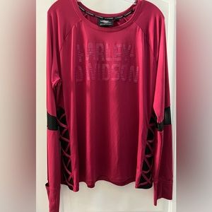 Genuine Motorclothes Harley-Davidson Vented Burgundy Red Pullover Long Sleeve
